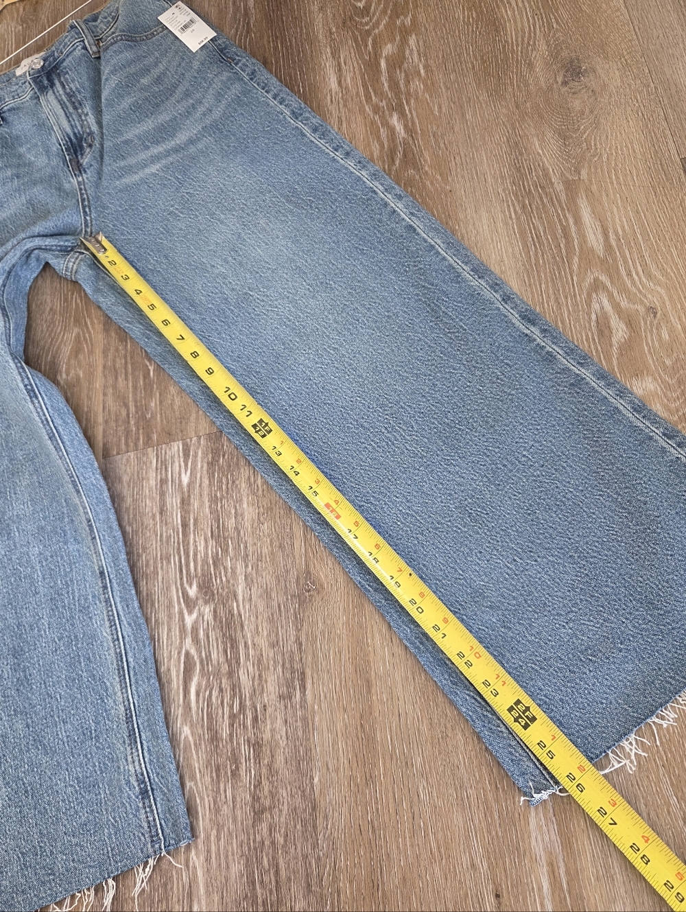 PacSun Nora Wide Leg Flare Blue Denim Jeans NWT High Rise High Waist Cropped - Picture 11 of 15